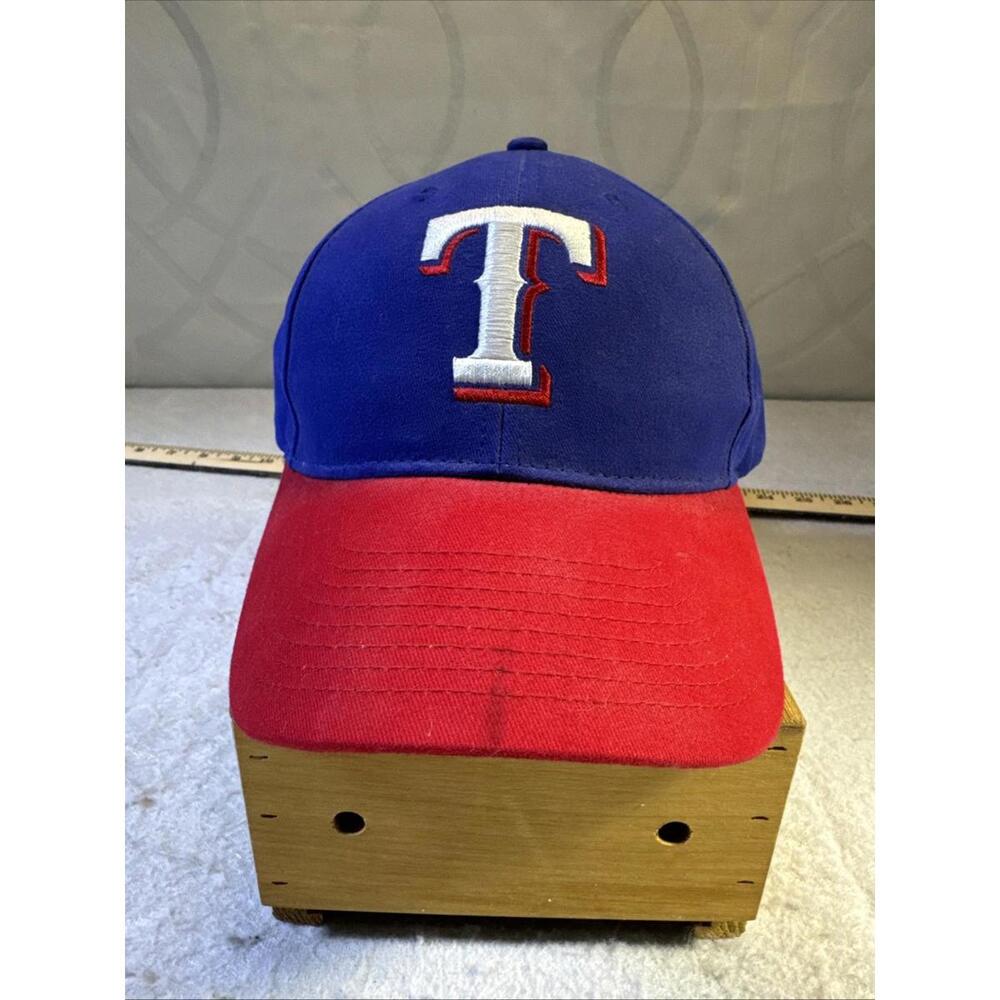 Texas Rangers Hat Cap Strap Back Blue Red MLB Baseball Logo Adjustable Mens
